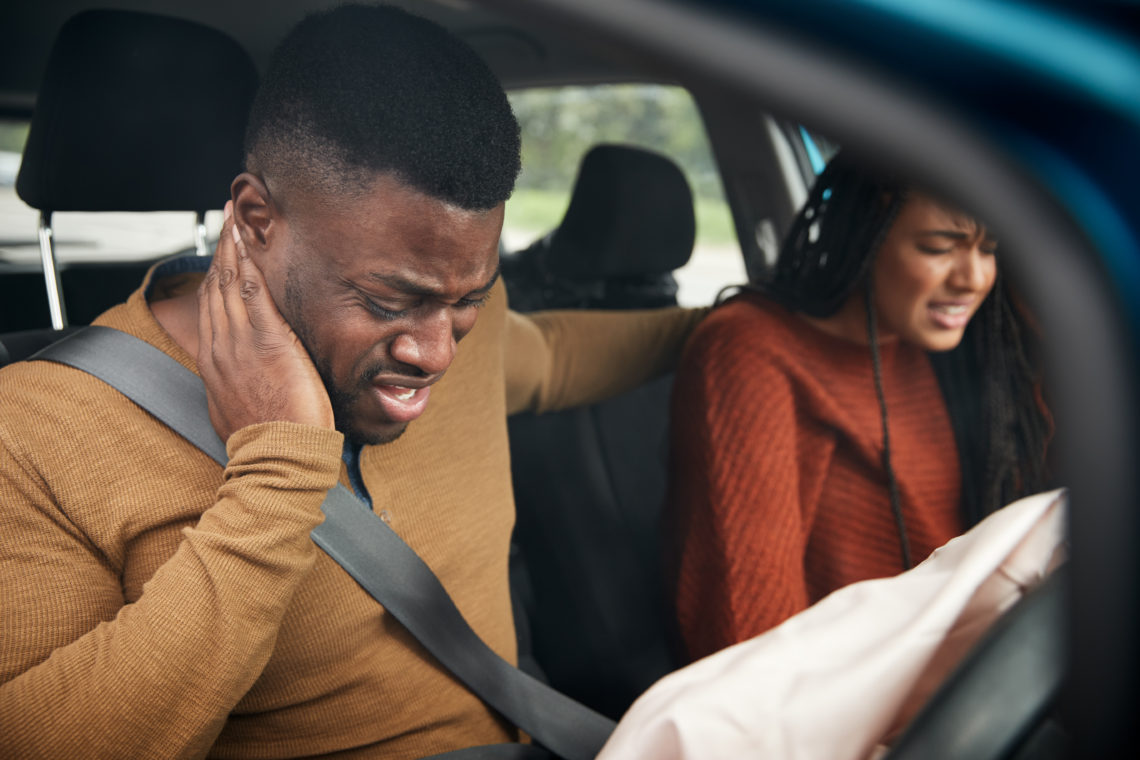 Driver and passenger after a car crash